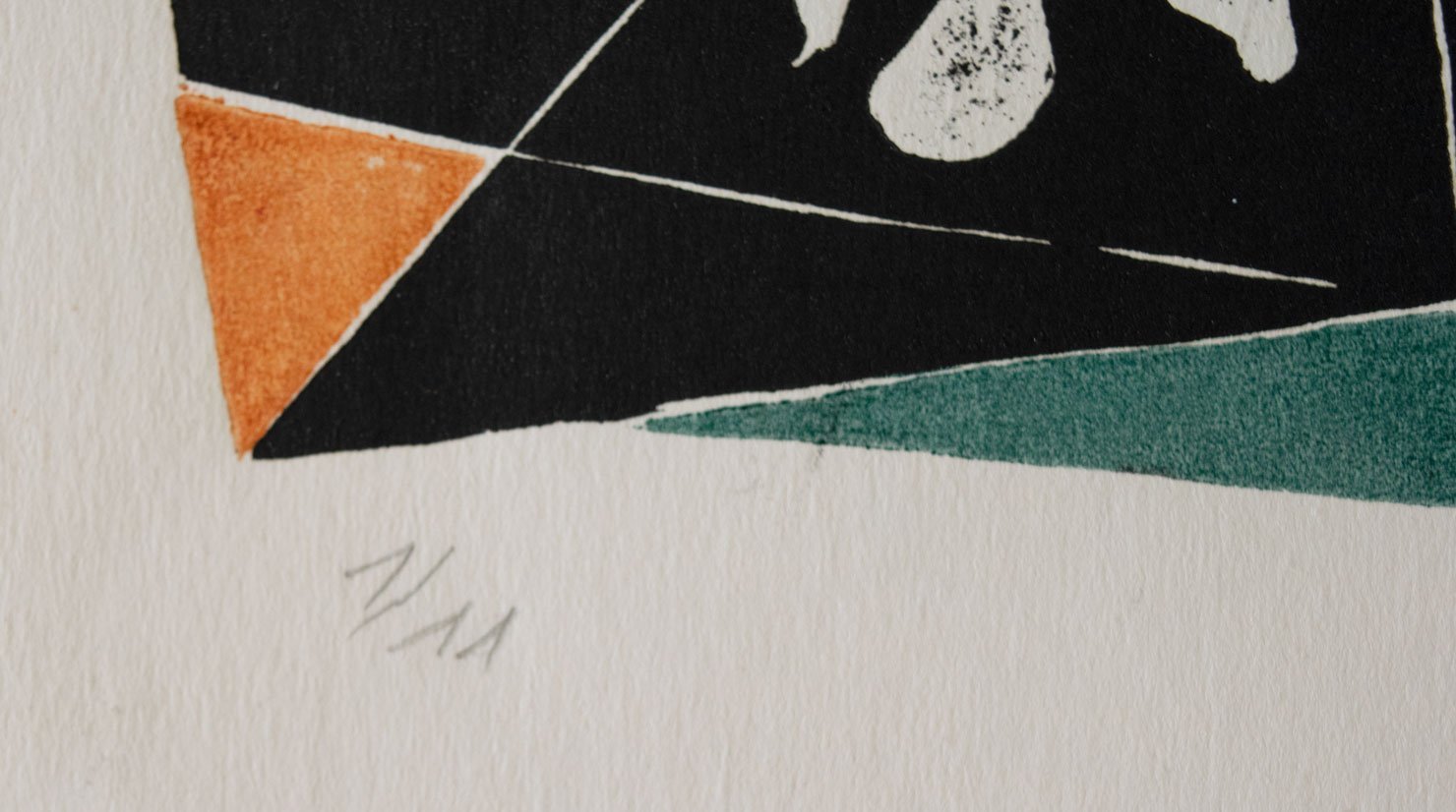 Figures in Black with Green and Orange