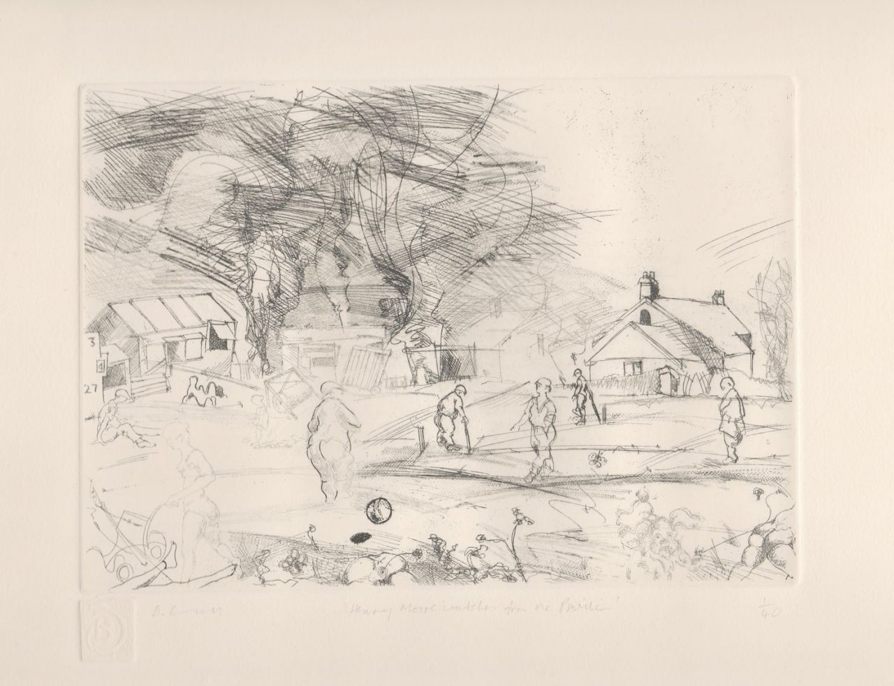Henry Moore watches from the Pavilion