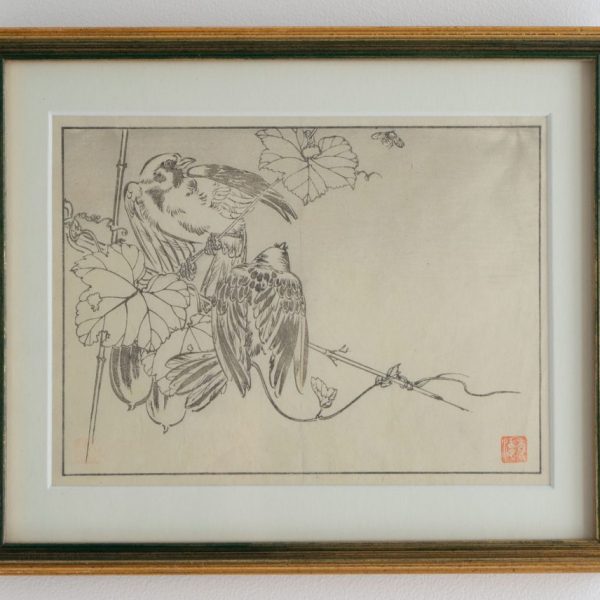 Two Small Birds - Japanese Woodblock