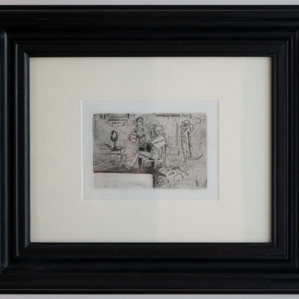 Whobody Never Dies: a very small print which just works in its oversized frame.