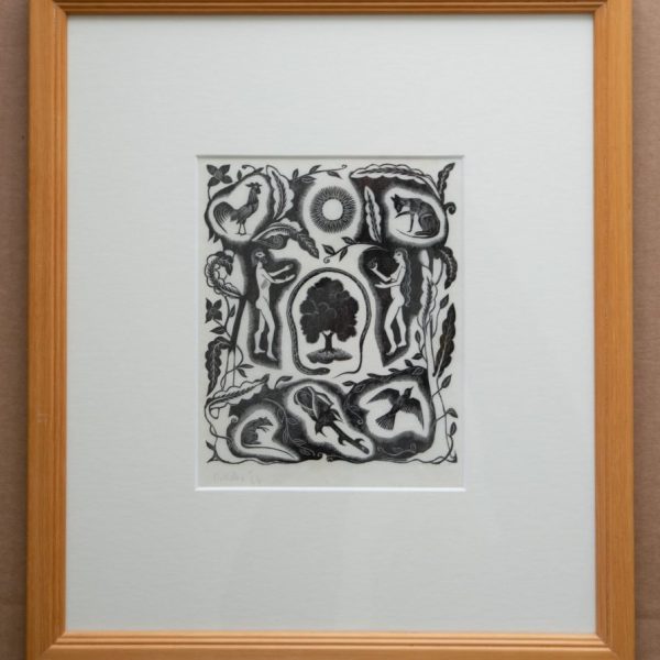 Adam and Eve wood engraving