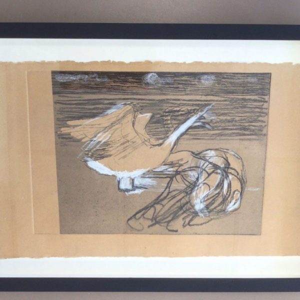 Leda and the Swan worked etching