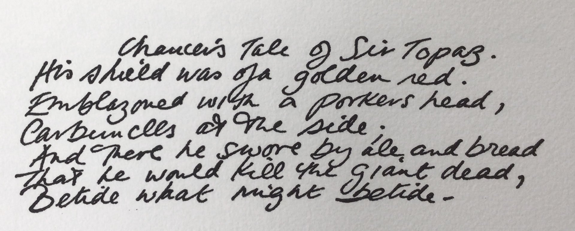 Chaucer’s Tale of Sir Topaz