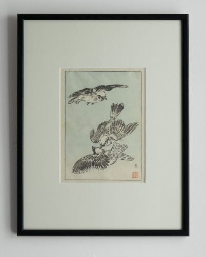Three Small Birds - Japanese Woodblock