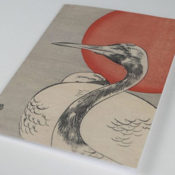 Bird With Sun - Japanese Woodblock Card