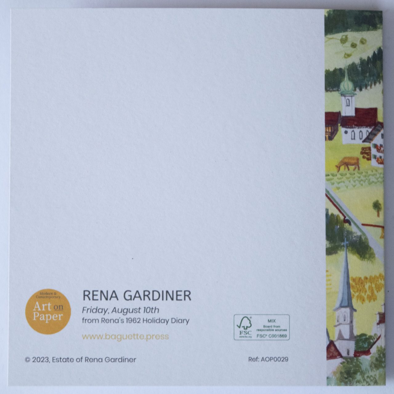 August 10th 1962 Rena Card