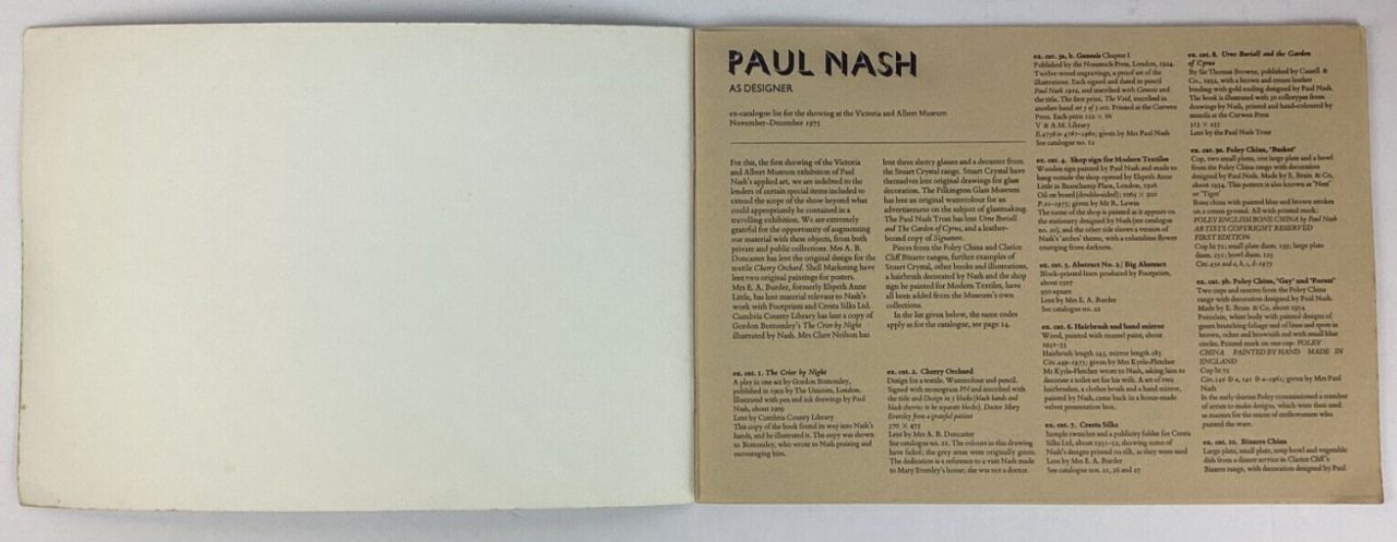 Paul Nash As Designer